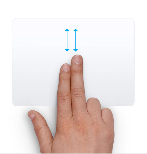 Two-finger scroll gesture