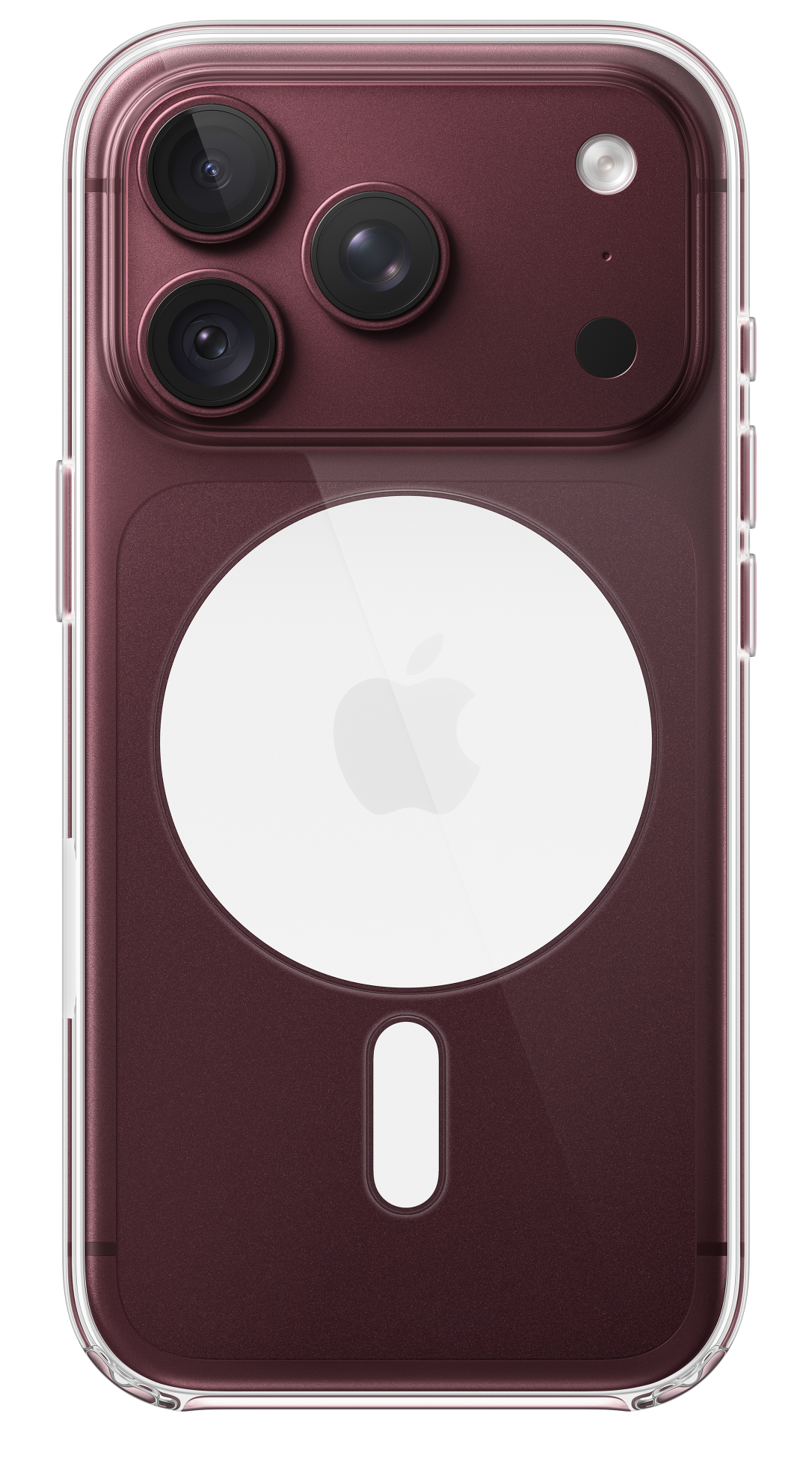 MagSafe clear case for iPhone 18 Pro in Burgundy